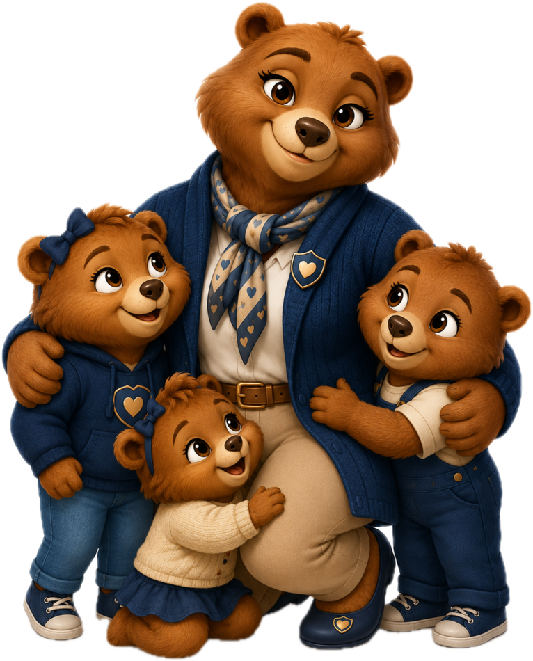 Grandma Bear with her grandkids