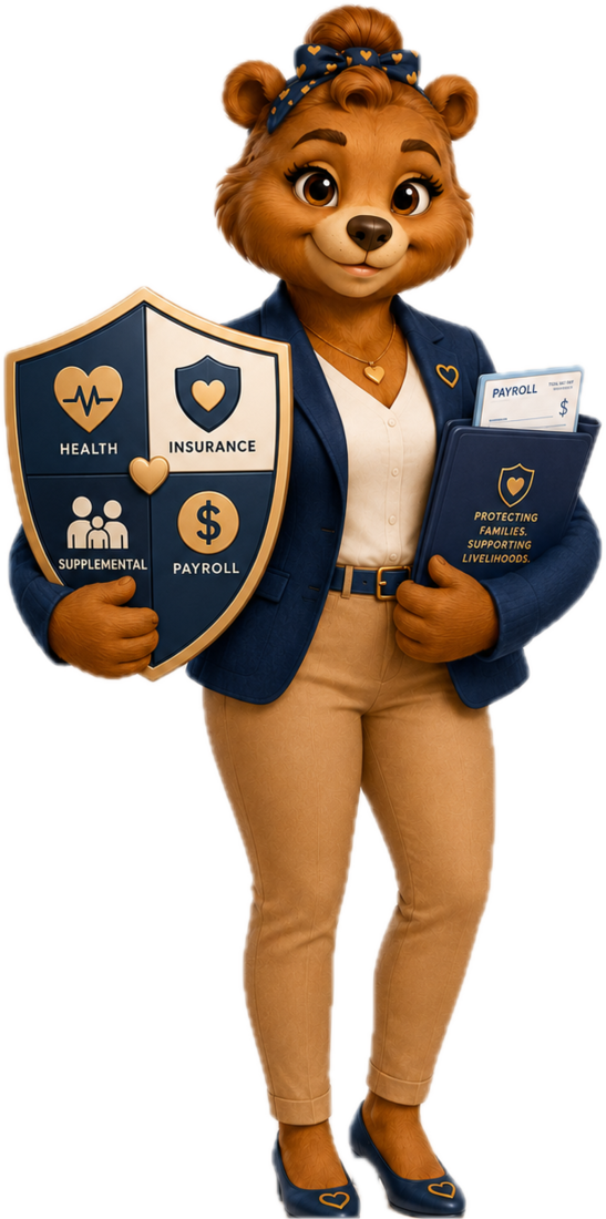 Bookah holding a shield — health, insurance, supplemental and payroll